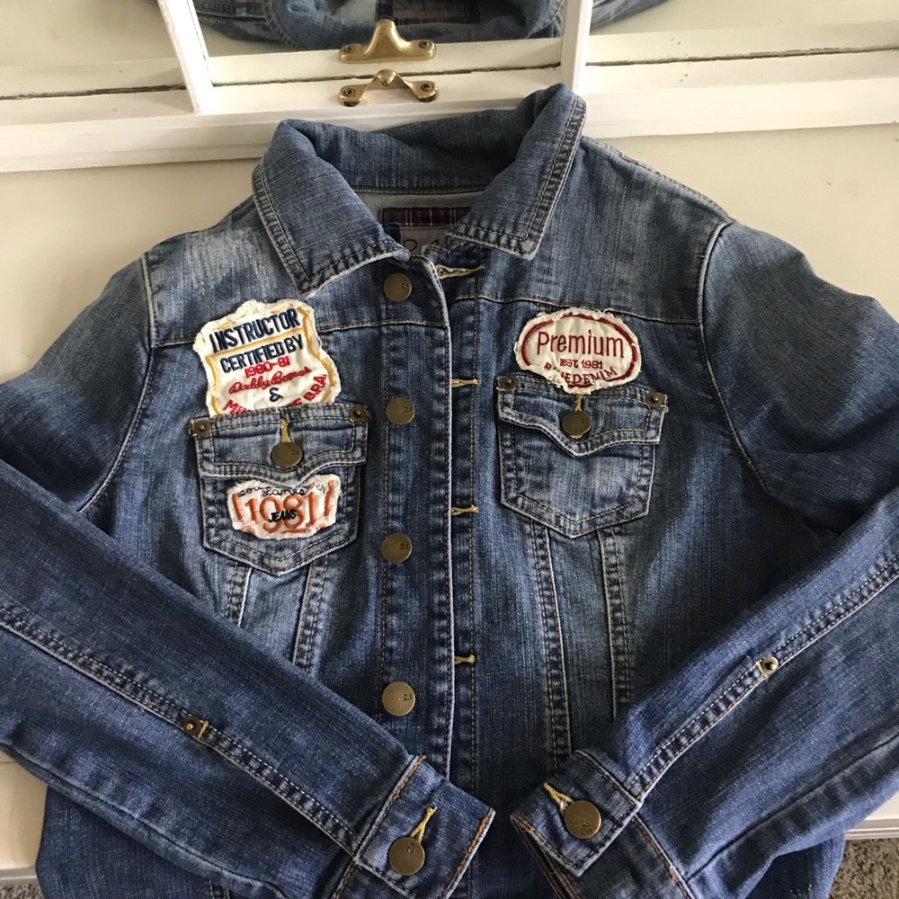 Denim Jacket w/ vintage patches